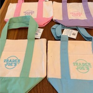 NEW! Spring 2026 Trader Joe's Mini
Pastel Canvas Tote Bag Set Of 4